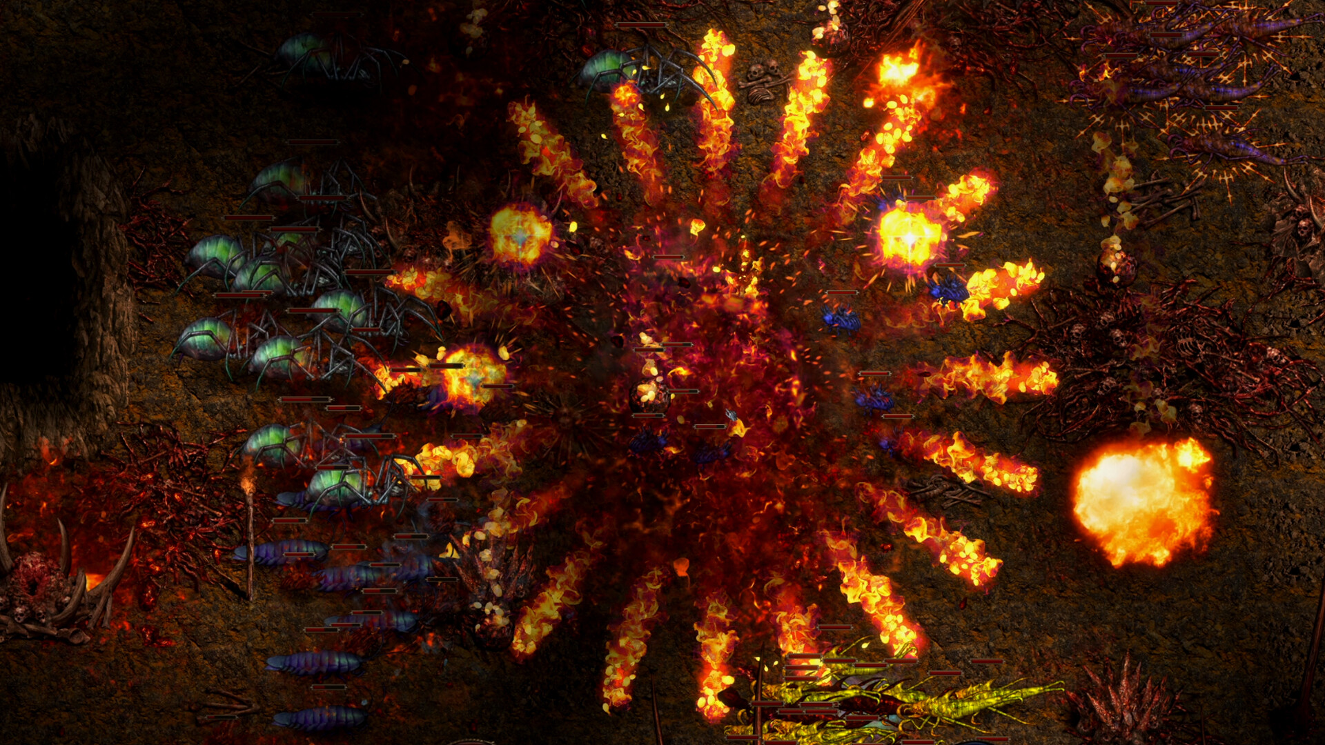 Shadow Dungeon official endgame combat screenshot with dense enemy groups