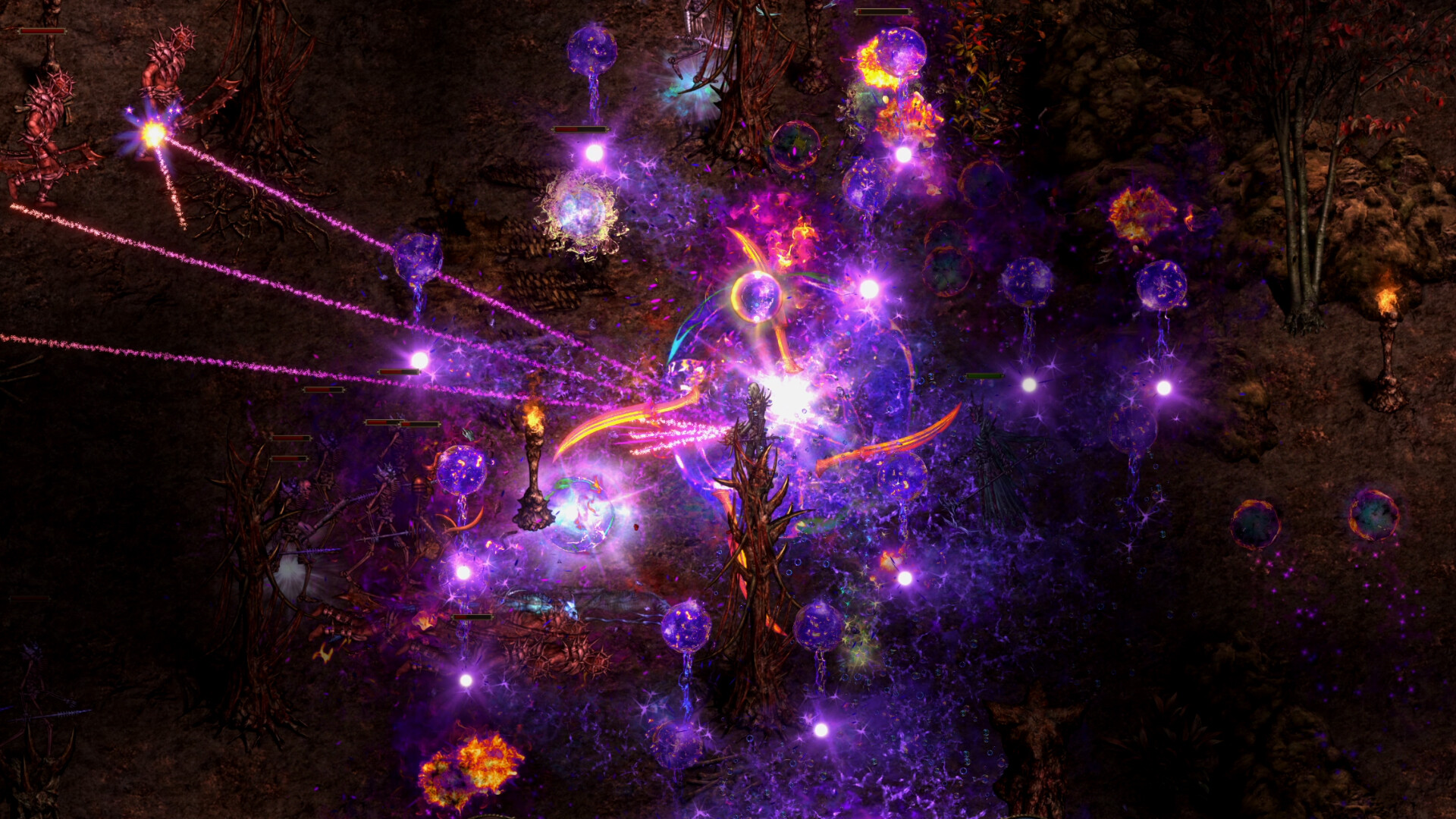 Shadow Dungeon character casting purple magic during combat